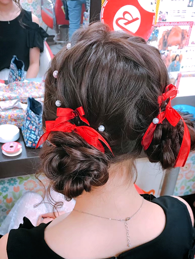 おすすめスタイル リボンアレンジ 新宿歌舞伎町の美容室 Hair Set Up S ヘアセット メイク 着付け