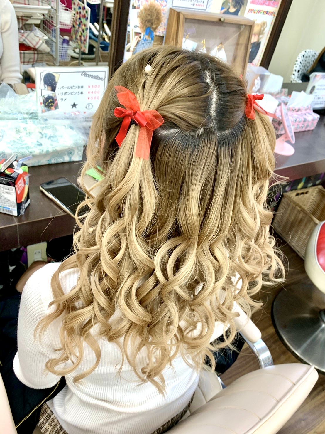 　　ビーズエクステ 量産型 ヘアメ ヘアピン パール