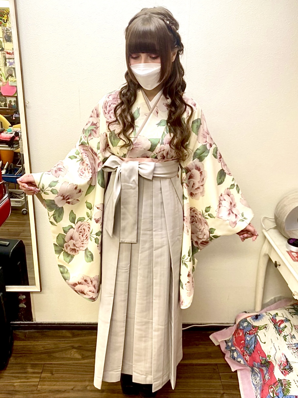 卒業式袴着付け