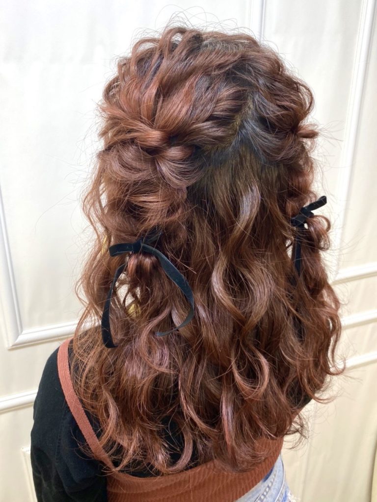 ゆめ可愛い♪ツインテールハーフアレンジバージョン♪(*^-^*)