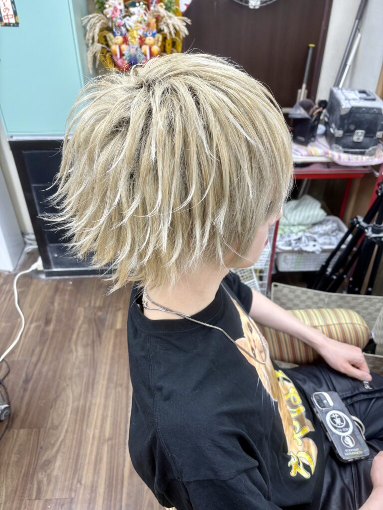 メンズセット『V系っぽい中スジ盛り毛先外ハネ♪』